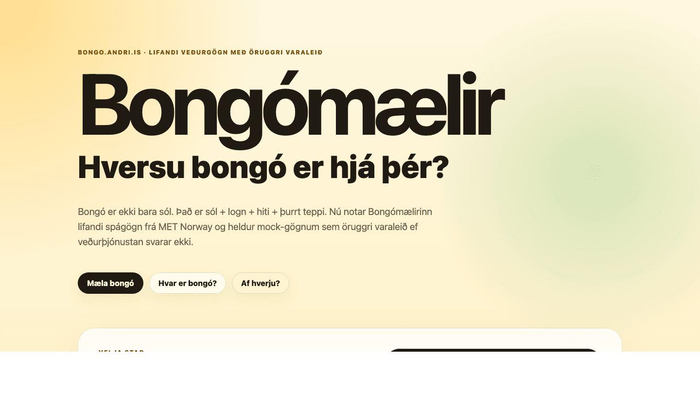 Screenshot of Bongómælir