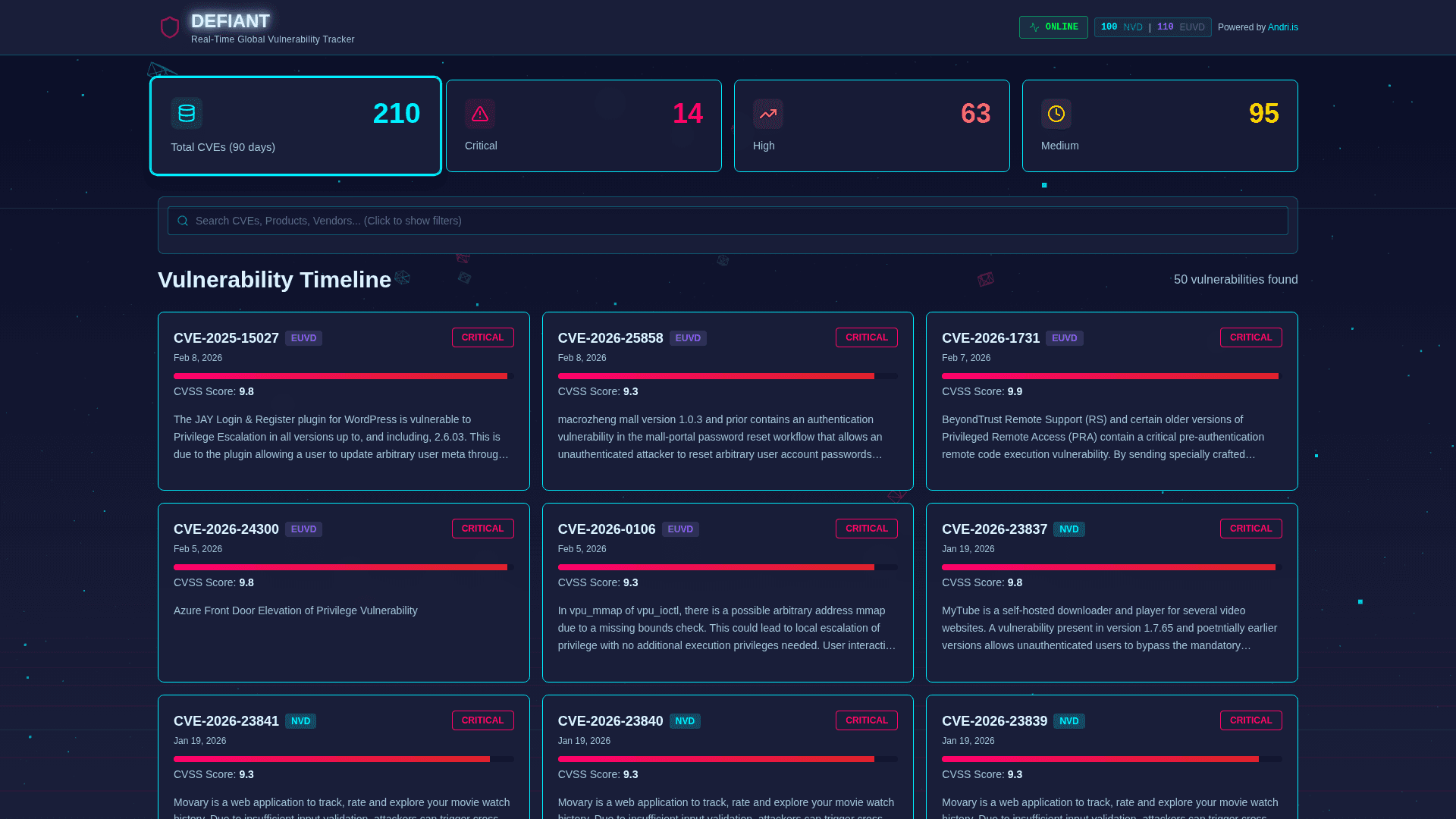 Screenshot of DEFIANT