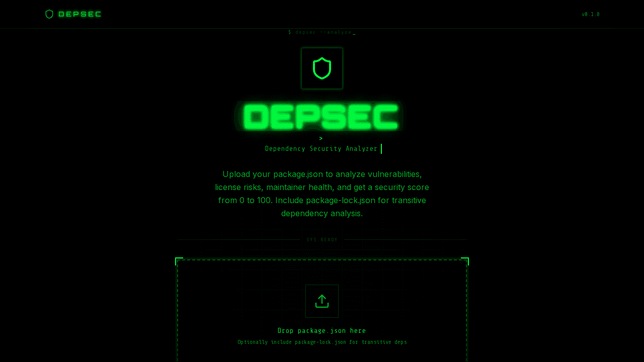 Screenshot of DepSec
