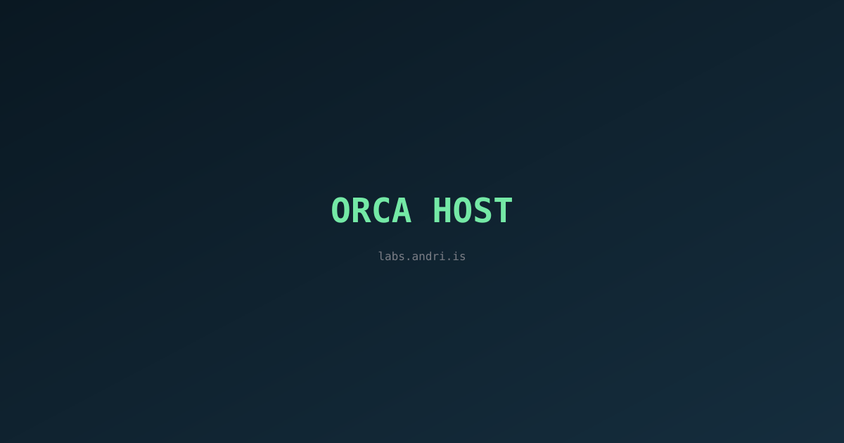 Screenshot of Orca Host