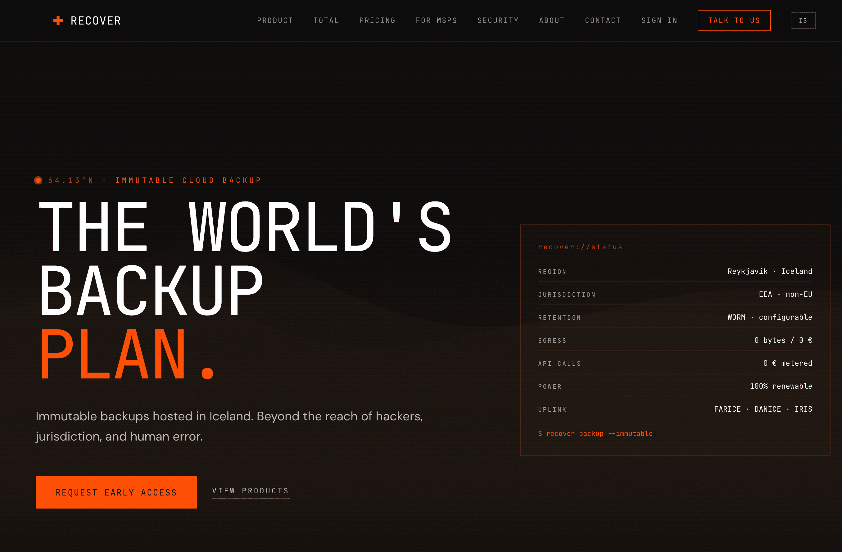 Screenshot of Recover.is